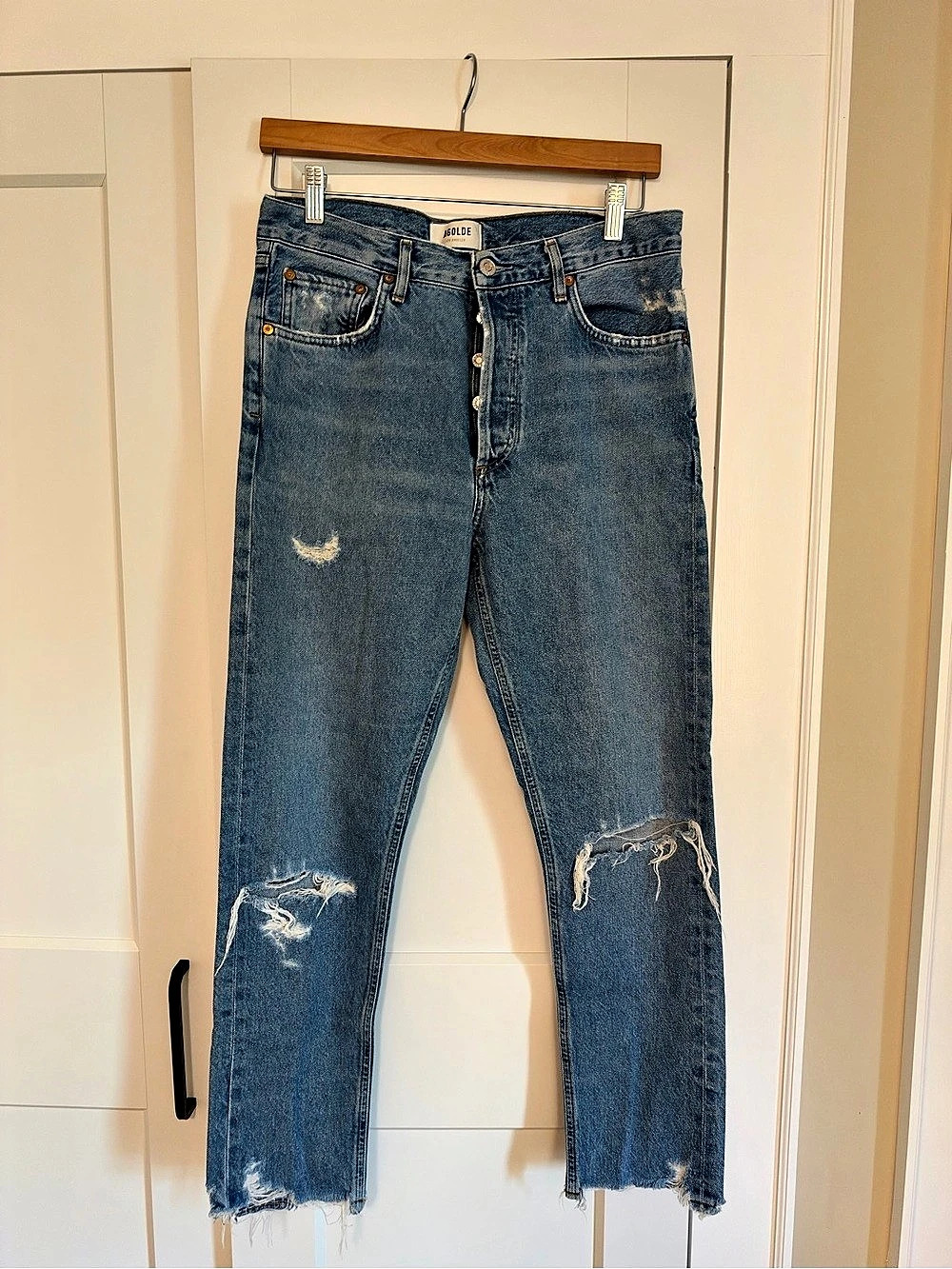 AGOLDE 90's Pinch Waist High Rise Straight Jeans Blue Waist 28